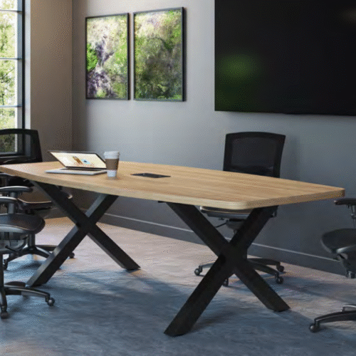 Laminate Conference Table Top with Metal Bases | ND203